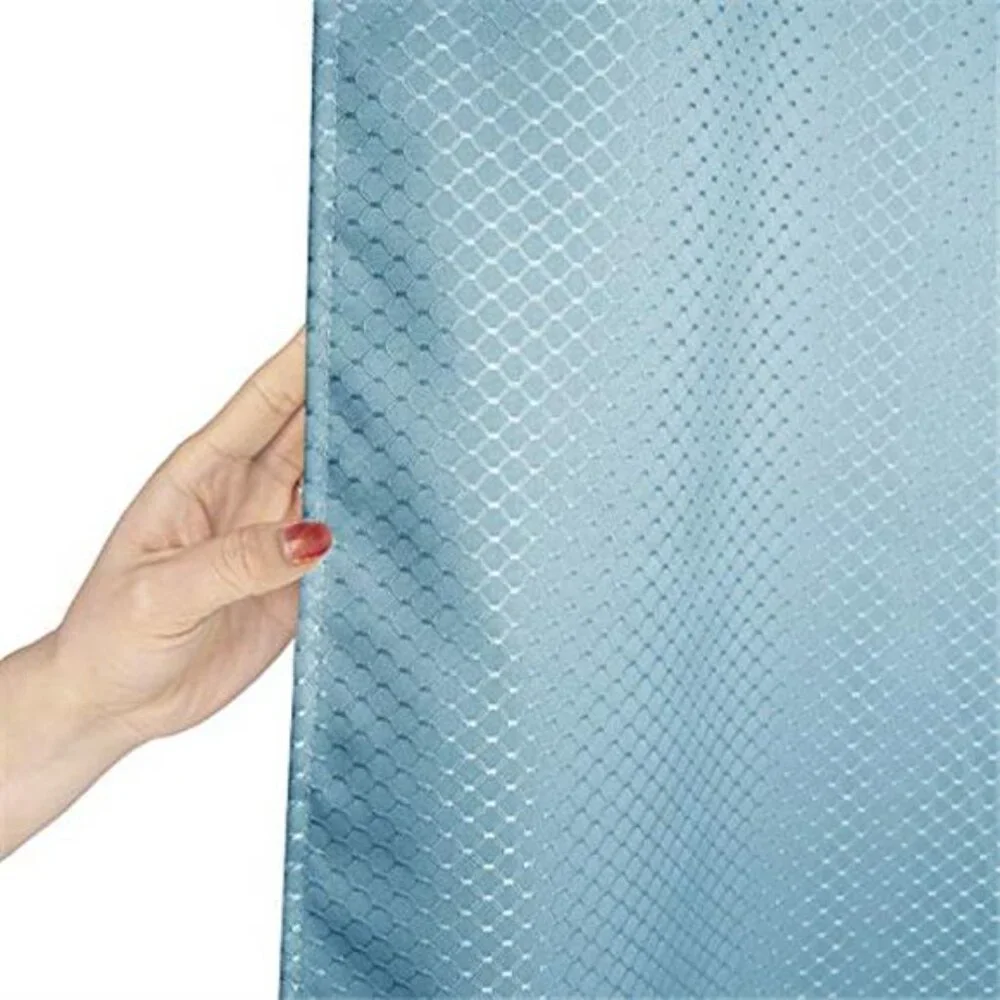 Extra Long 72x86 Inch Shower Curtain, Fabric Heavy Weight Waffle Weave Design